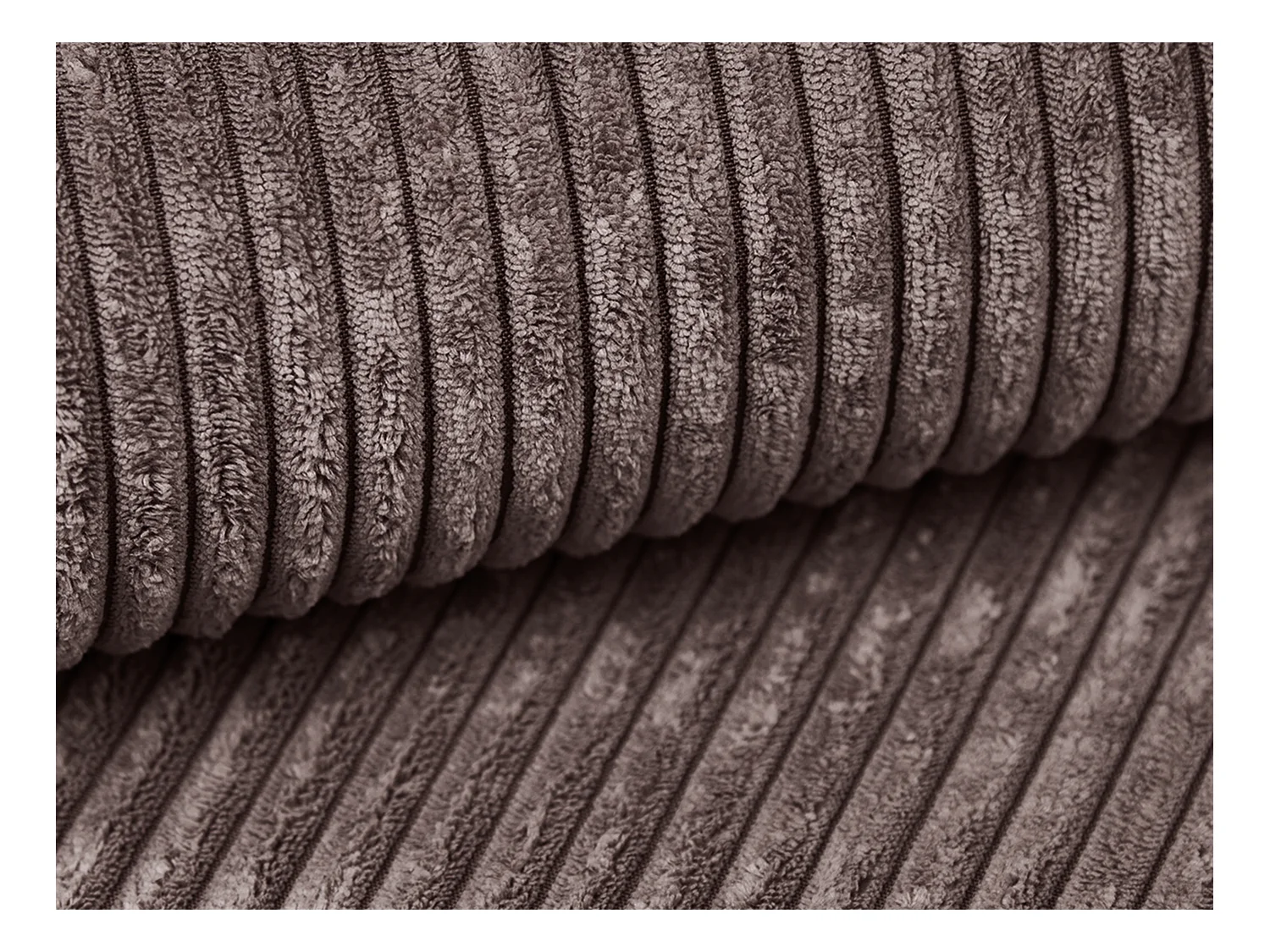 Poef van lichtpaars ribfluweel AMELIA