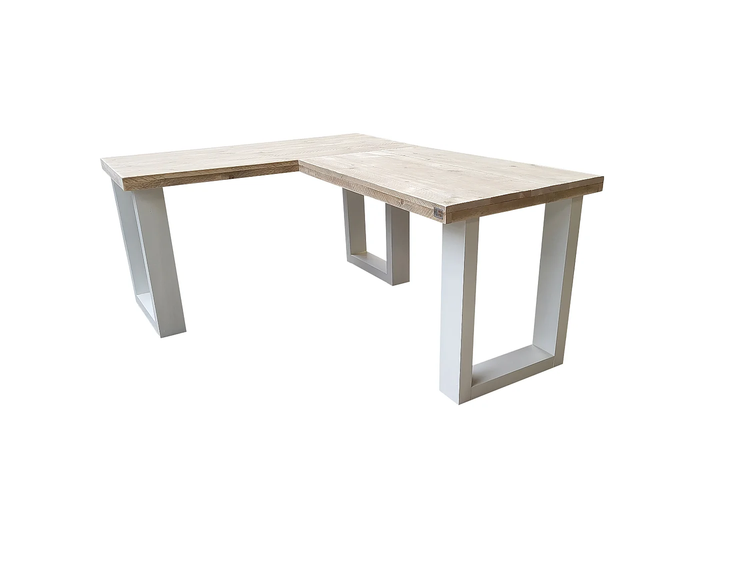 Wood4you - Eckschreibtisch - New england Gerüstholz Weiss