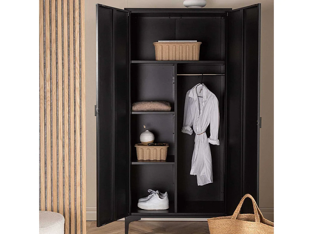 Armoire Design 2 Portes "Piring" 85cm Noir