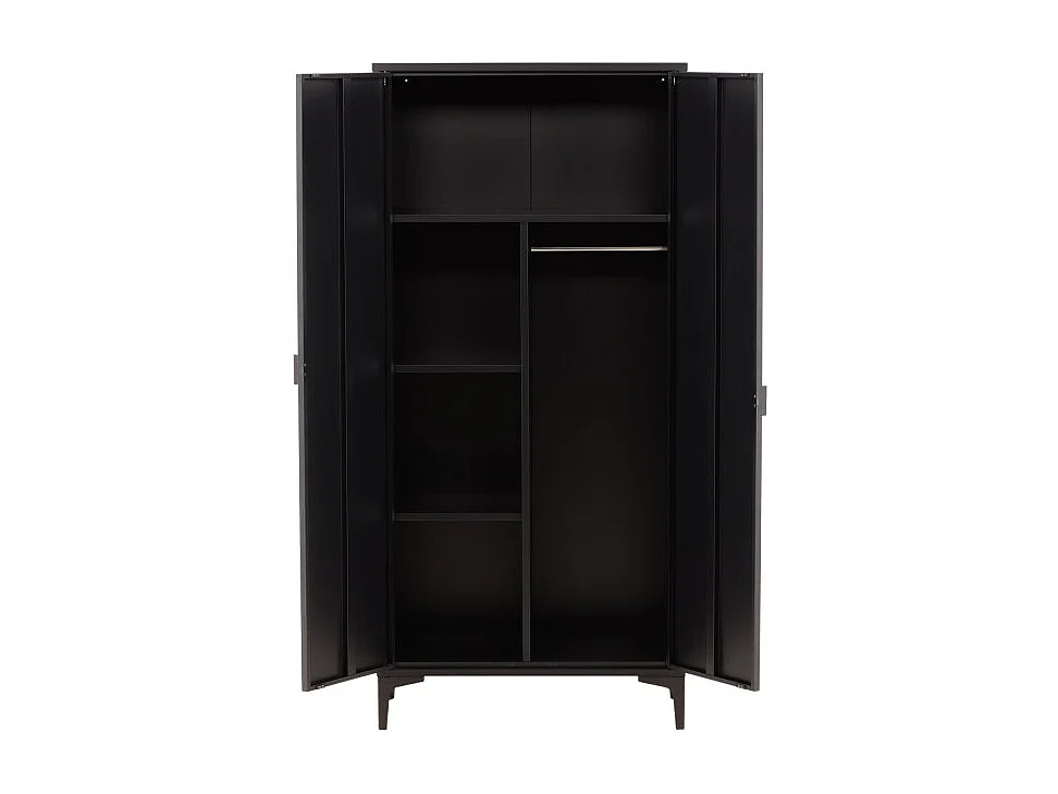 Piring Kleiderschrank 2 Türen schwarz.