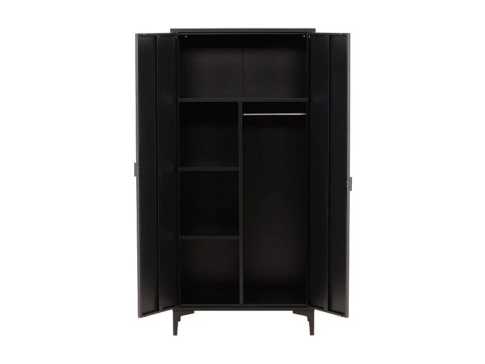 Piring Kleiderschrank 2 Türen schwarz.