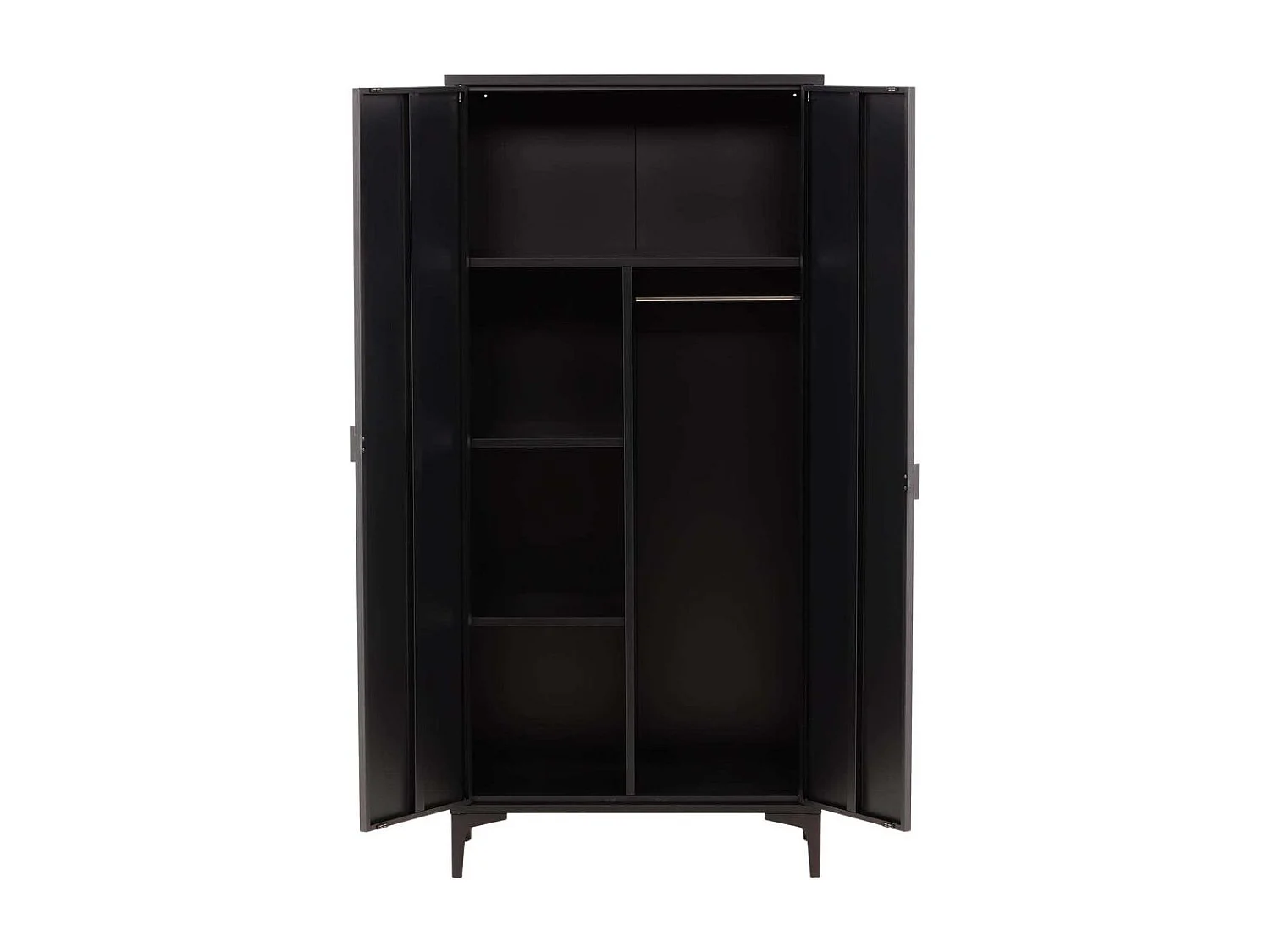 Piring Kleiderschrank 2 Türen schwarz.