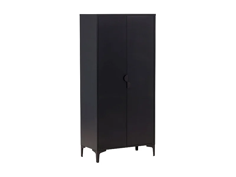 Piring Kleiderschrank 2 Türen schwarz.