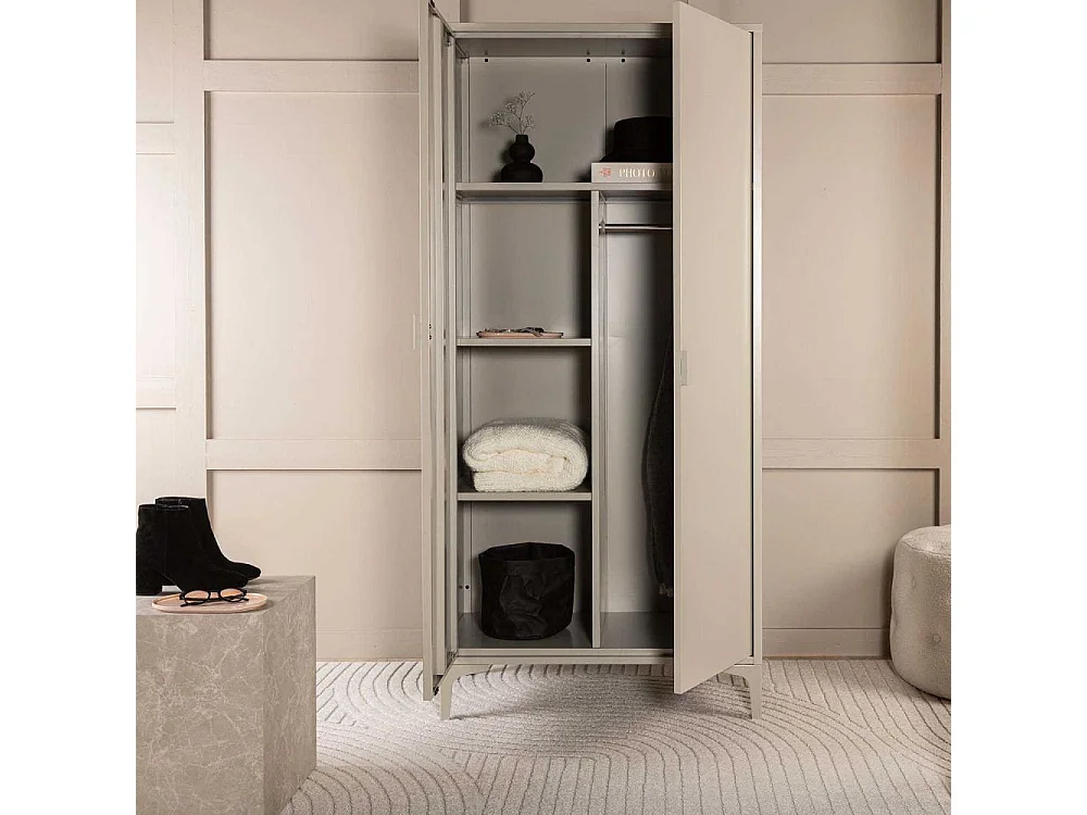 Armoire Design 2 Portes "Piring" 183cm Beige