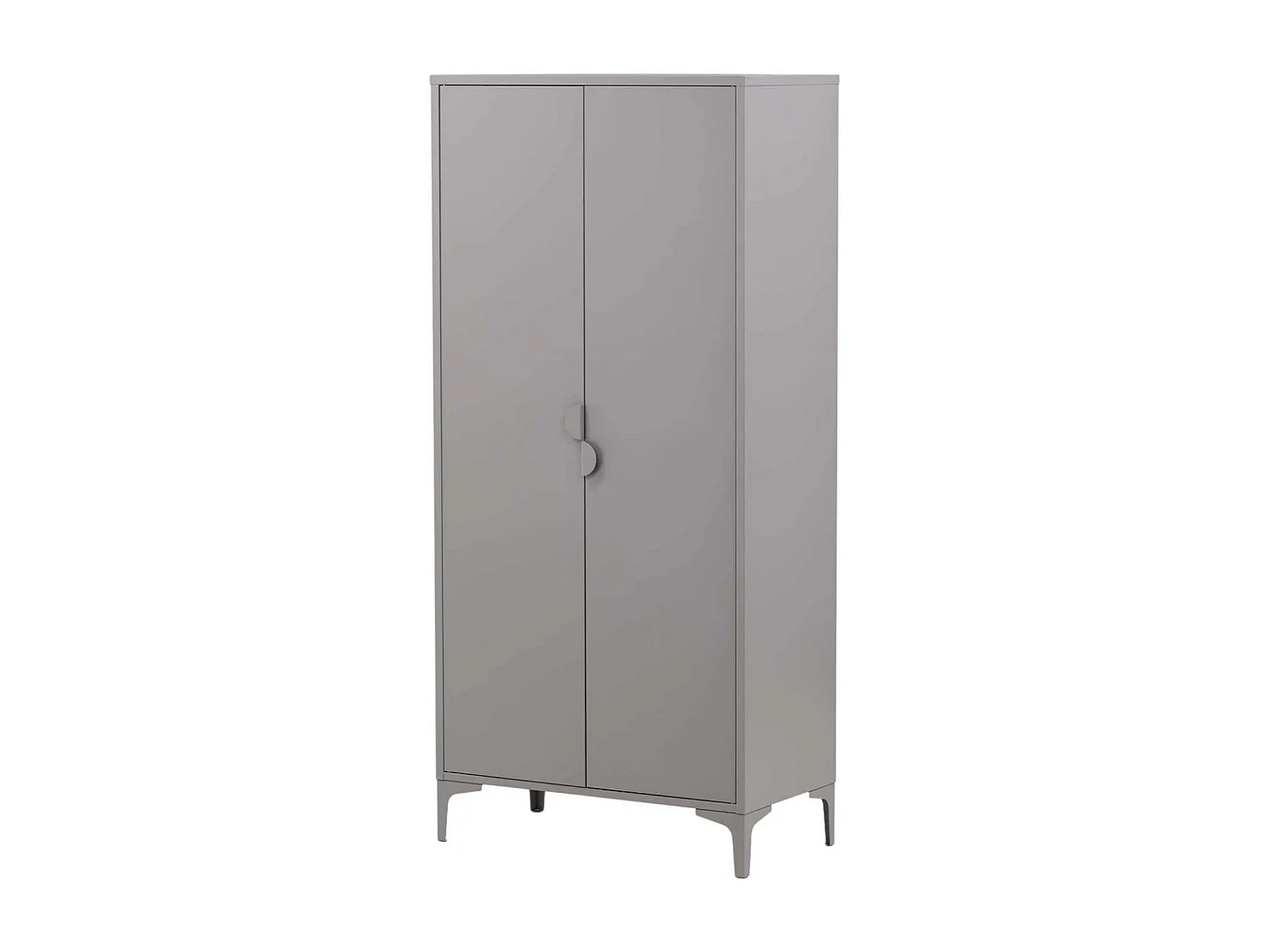 Armoire Design 2 Portes "Piring" 85cm Gris Clair