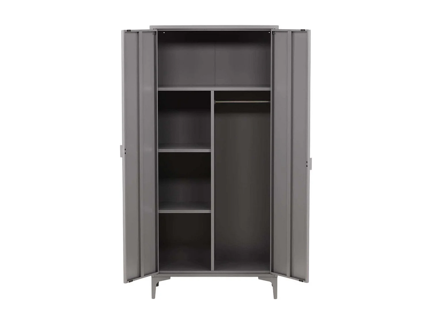 Armoire Design 2 Portes "Piring" 85cm Gris Clair