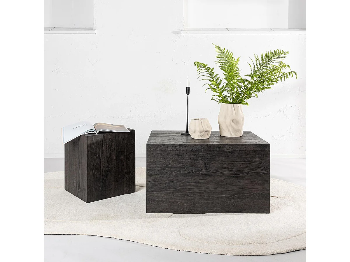 Table d'Appoint "York" 45cm Marron Foncé