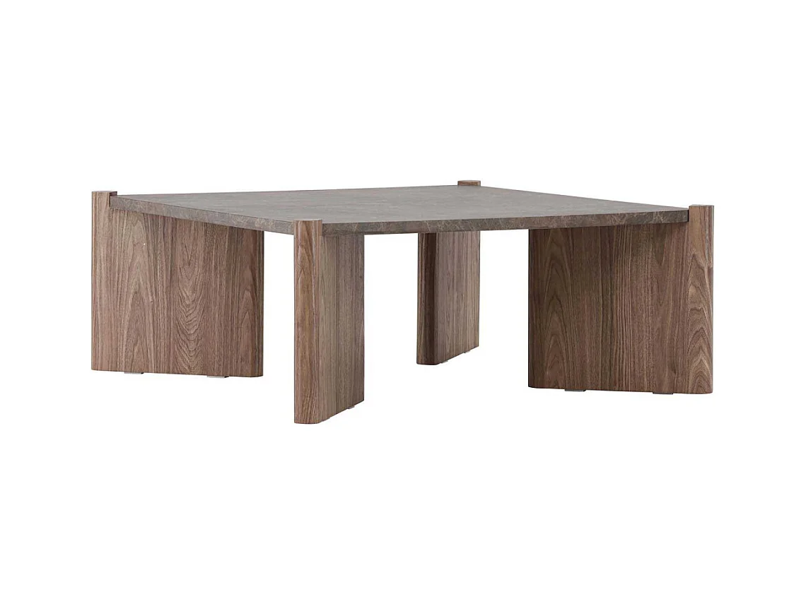 Table Basse Effet Marbre "Rogaland" 100cm Marron