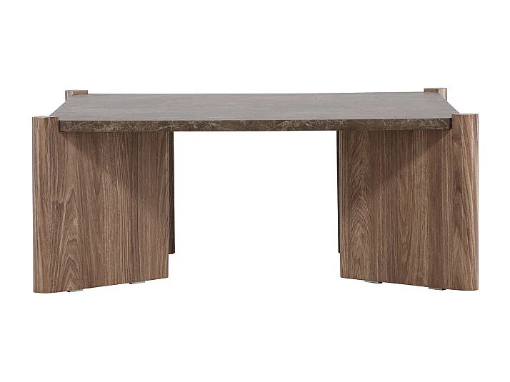 Table Basse Effet Marbre "Rogaland" 100cm Marron