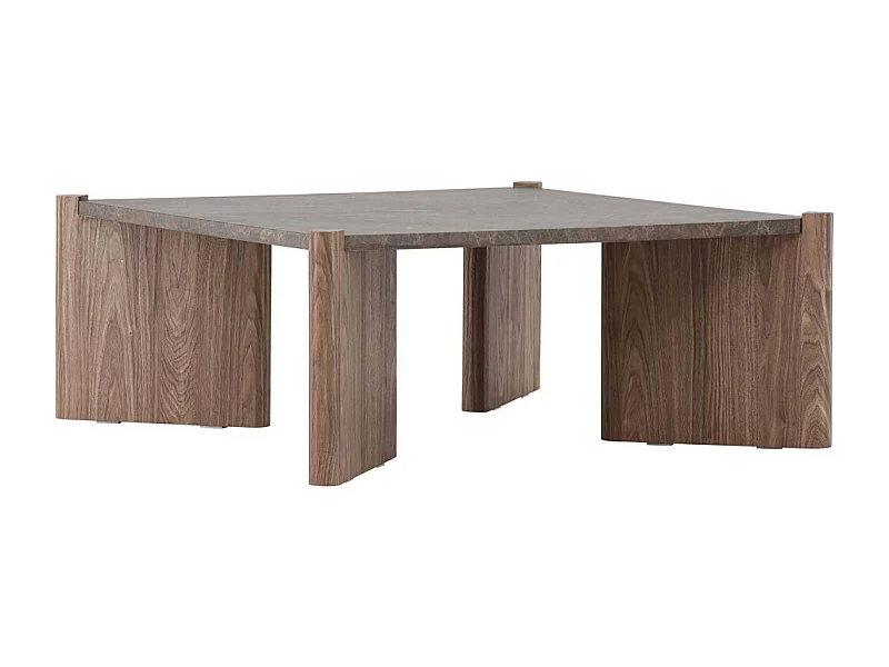 Table Basse Effet Marbre "Rogaland" 100cm Marron