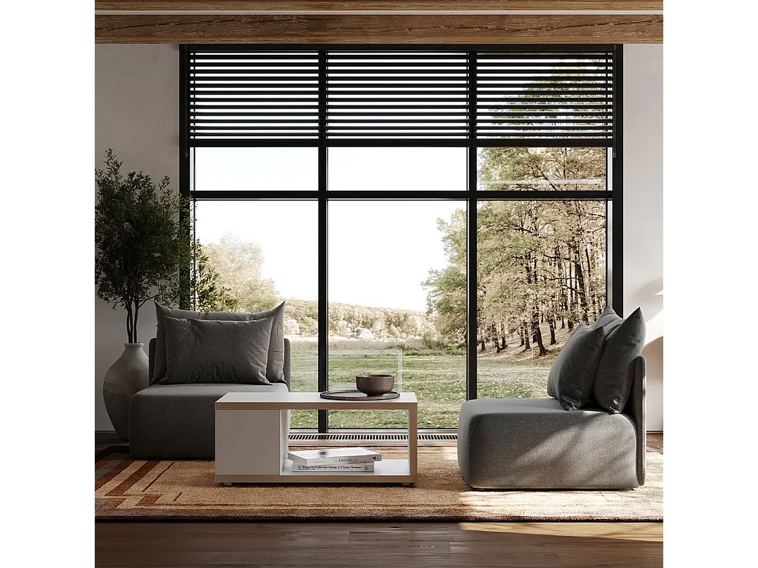 Table basse BERLIN chêne et blanc