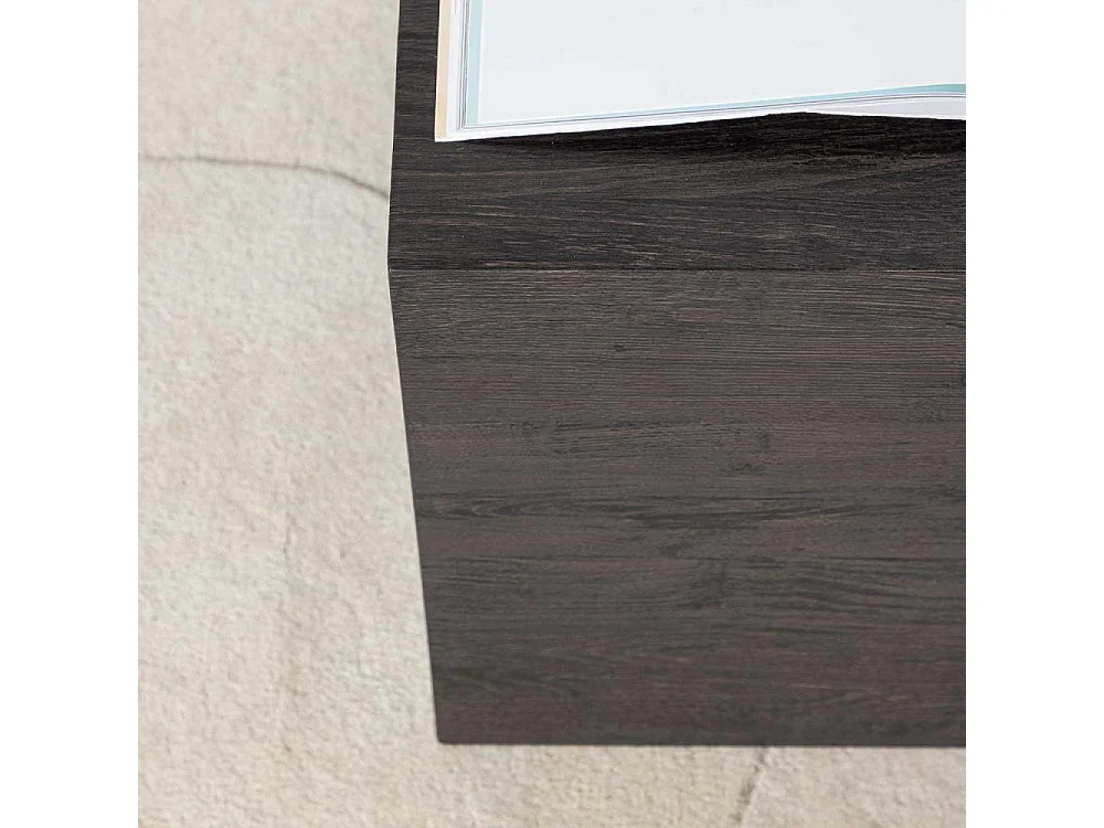 Table Basse "York" 80cm Marron Foncé