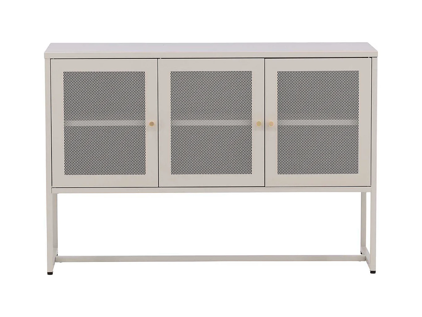 Bahut 3 Portes en Métal "Malla" 120cm Beige