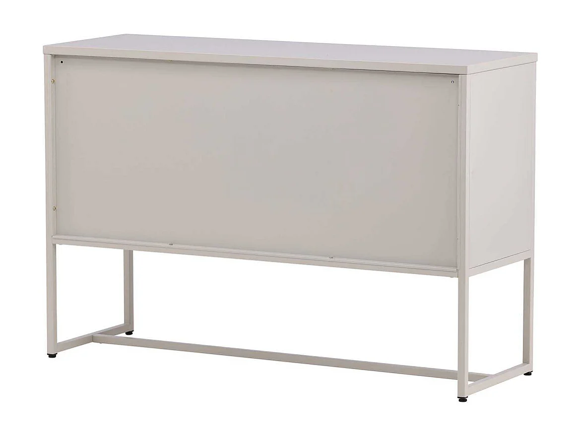 Bahut 3 Portes en Métal "Malla" 120cm Beige