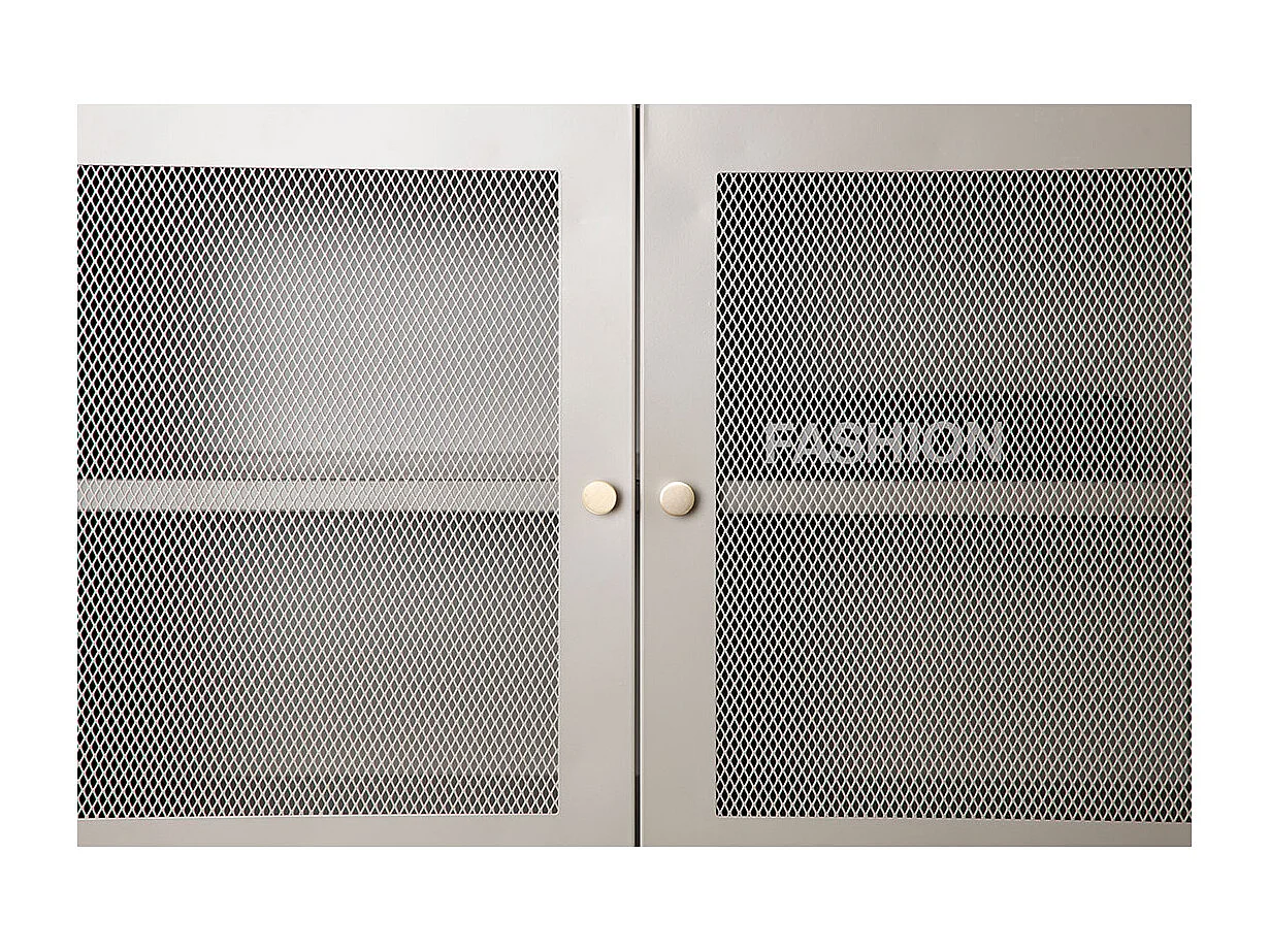 Bahut 3 Portes en Métal "Malla" 120cm Beige