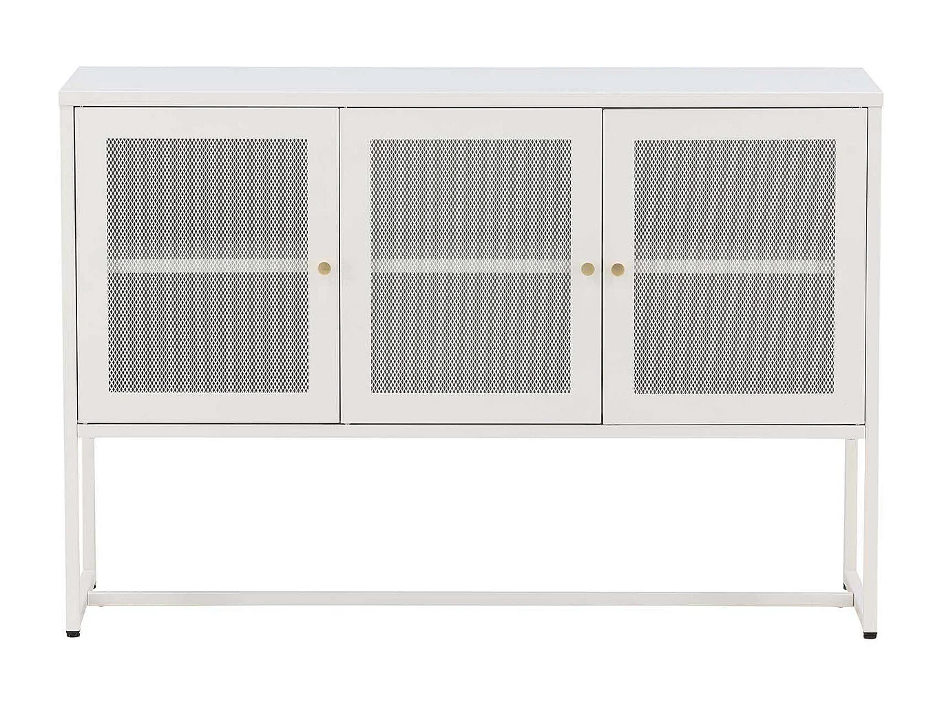Bahut 3 Portes en Métal "Malla" 120cm Blanc