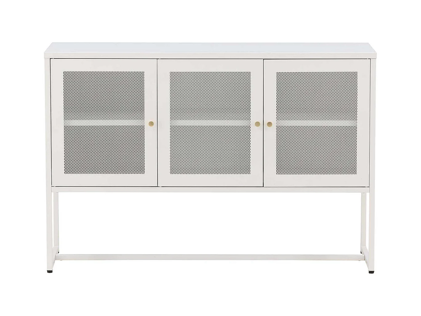 Bahut 3 Portes en Métal "Malla" 120cm Blanc