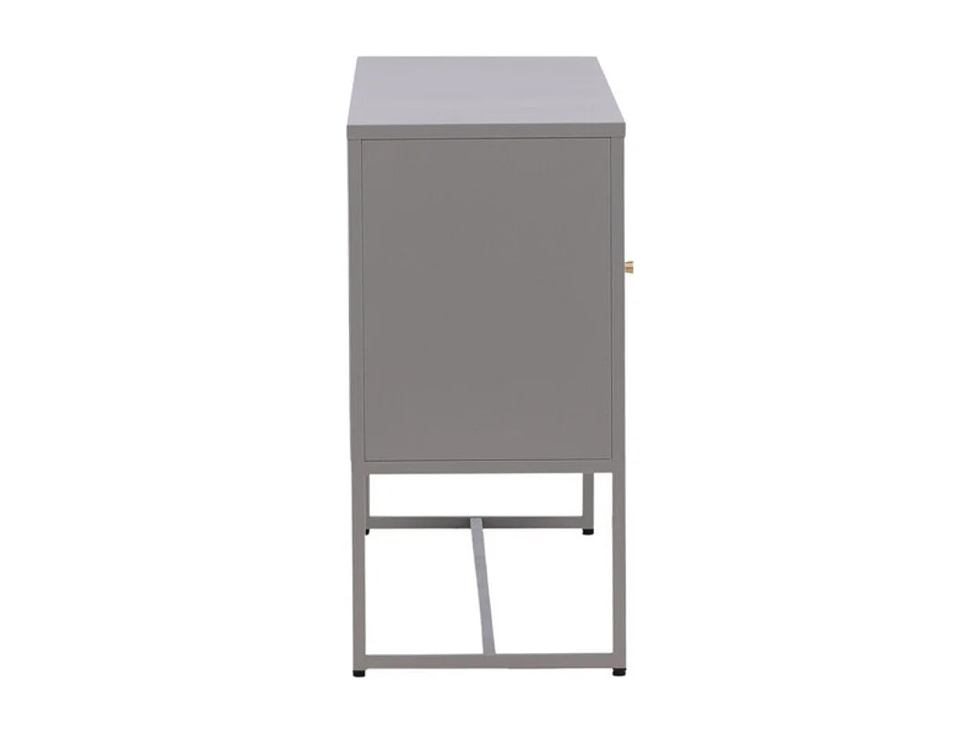 Bahut 3 Portes en Métal "Malla" 120cm Gris Clair