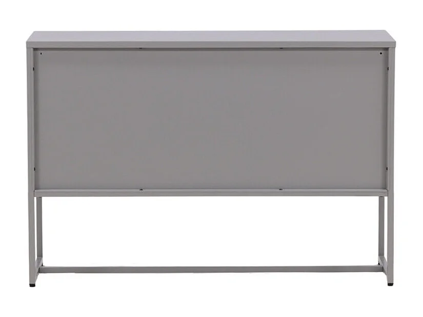 Bahut 3 Portes en Métal "Malla" 120cm Gris Clair