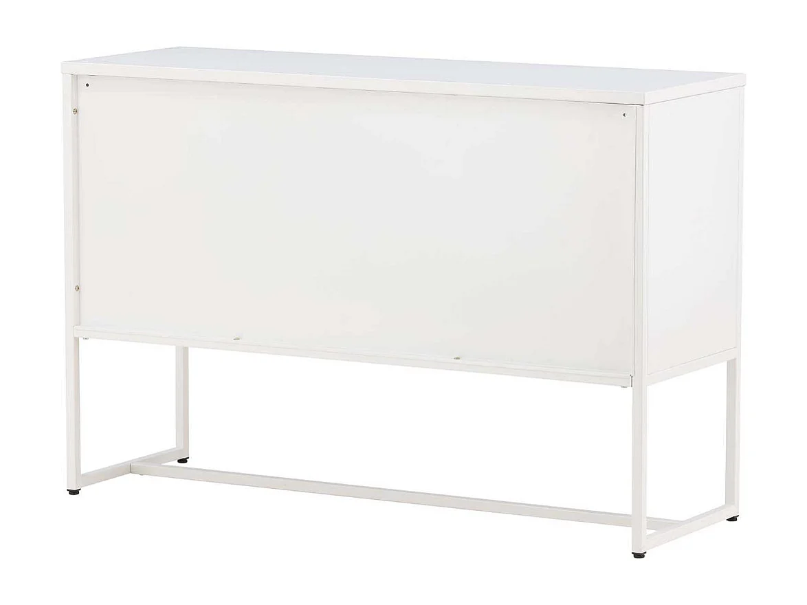 Bahut 3 Portes en Métal "Malla" 120cm Gris Clair