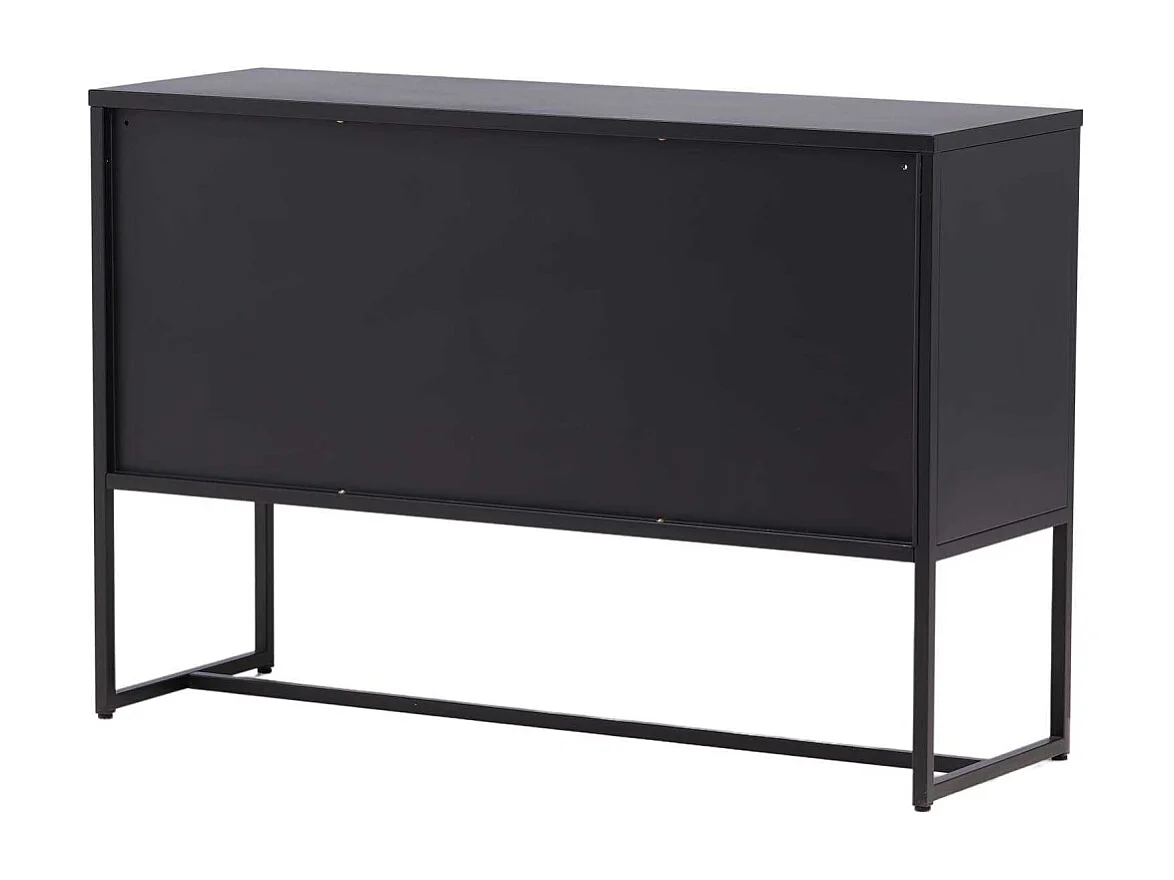 Bahut 3 Portes en Métal "Malla" 120cm Noir