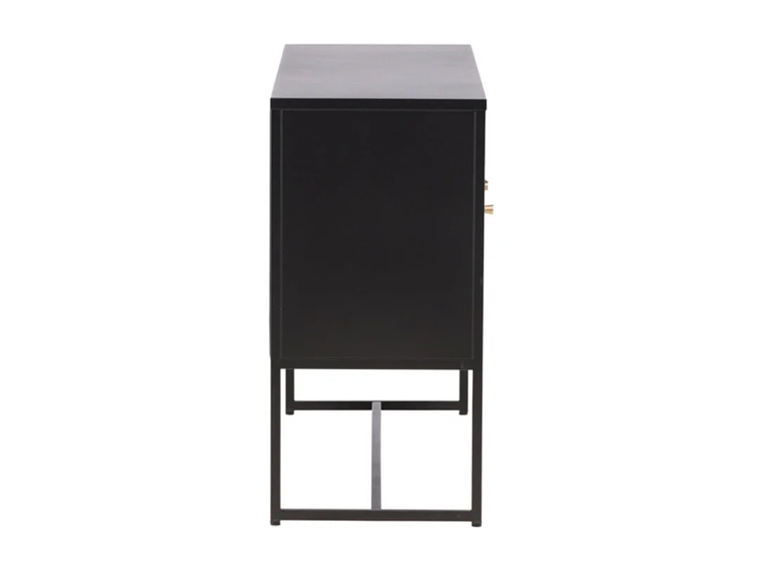 Bahut 3 Portes en Métal "Malla" 120cm Noir