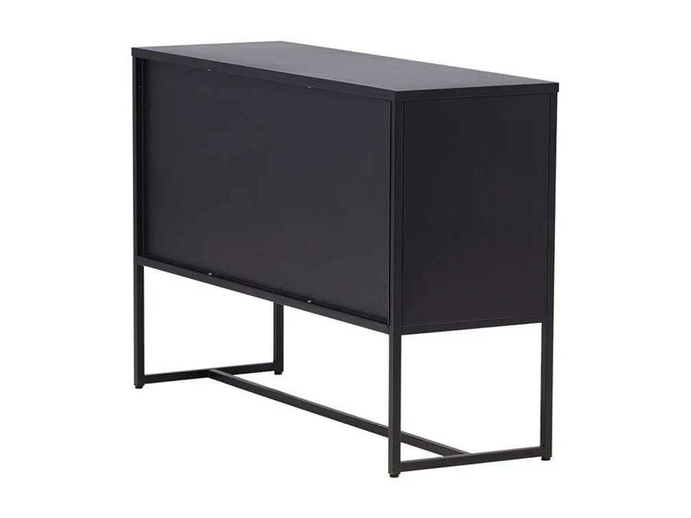 Bahut 3 Portes en Métal "Malla" 120cm Noir