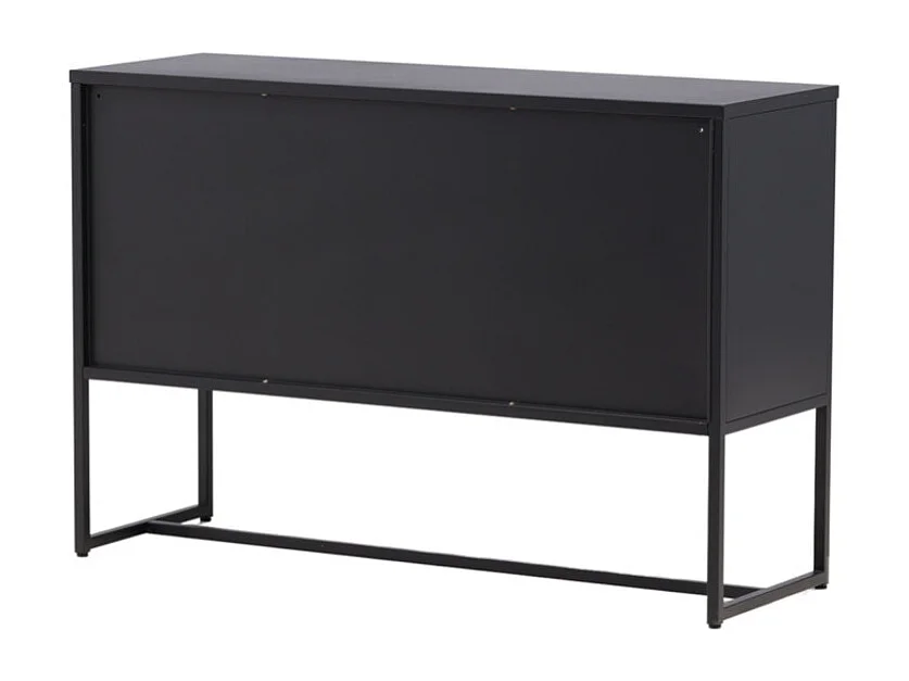 Bahut 3 Portes en Métal "Malla" 120cm Noir