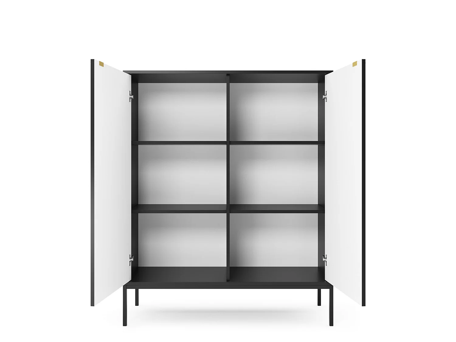 Commode NOVA SANDS K104 Buffet avec 2 portes noir mat