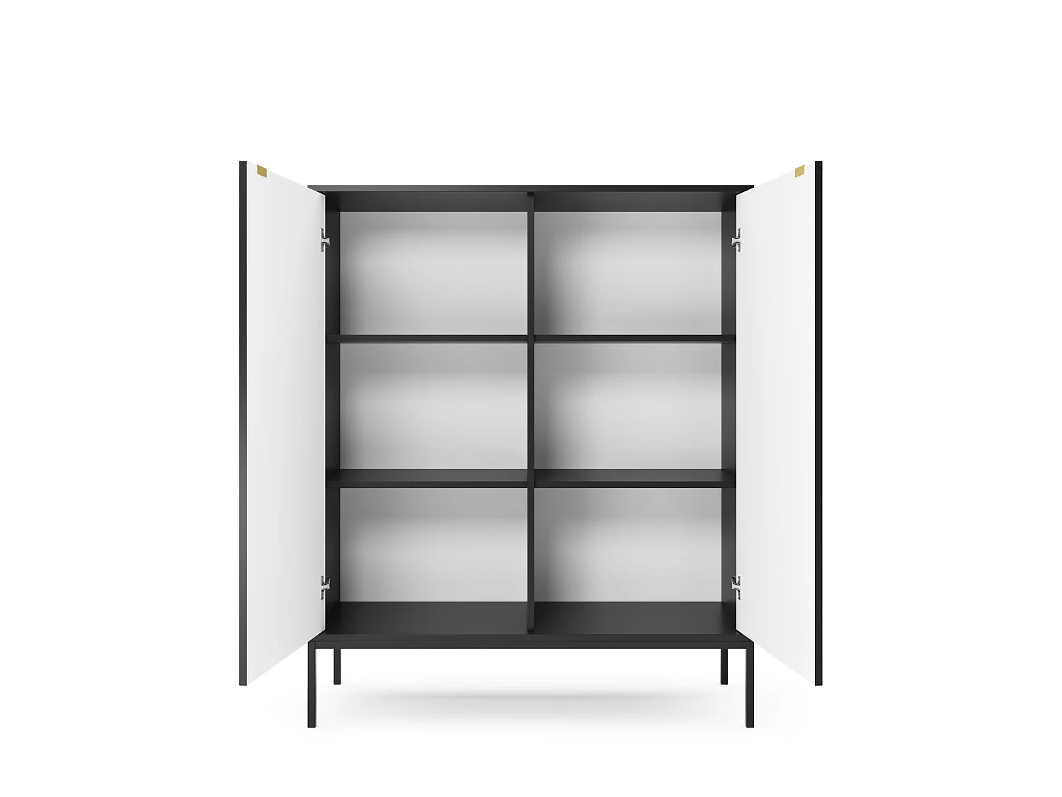 Kommode NOVA SANDS K104 mit 2 Türen Schwarz Matt