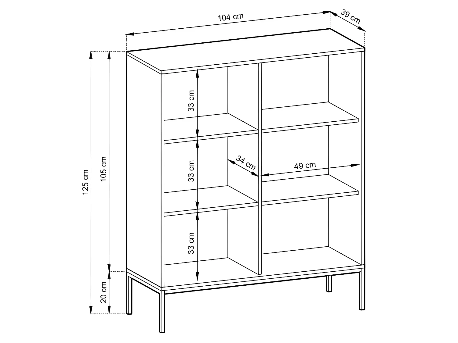 Ladenkast NOVA SANDS K104 met 2 deuren mat grijs