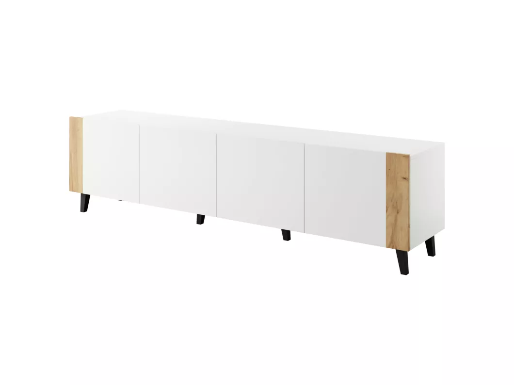 Kauf Unique TV Schrank PHARE 200 cm - 4 Türen - Weiß Matt / Craft Eiche