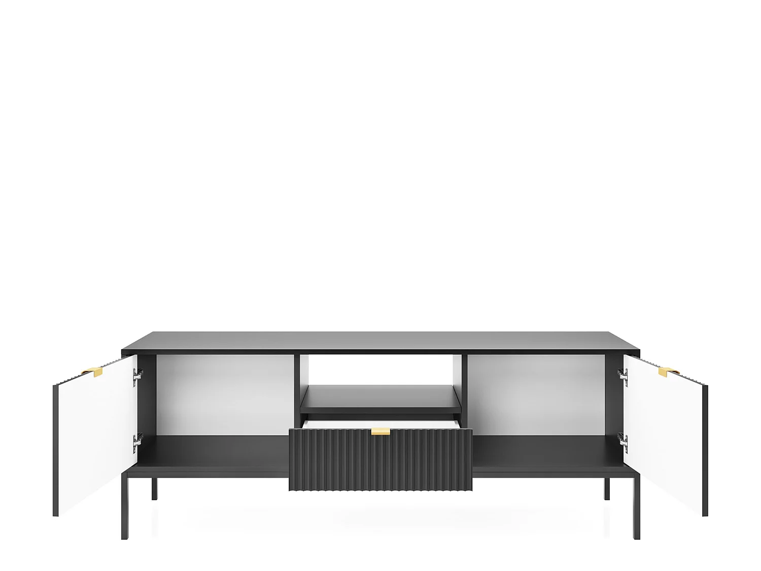 TV-Schrank NOVA SANDS RTV154 Kommode 154 cm Schwarz Matt