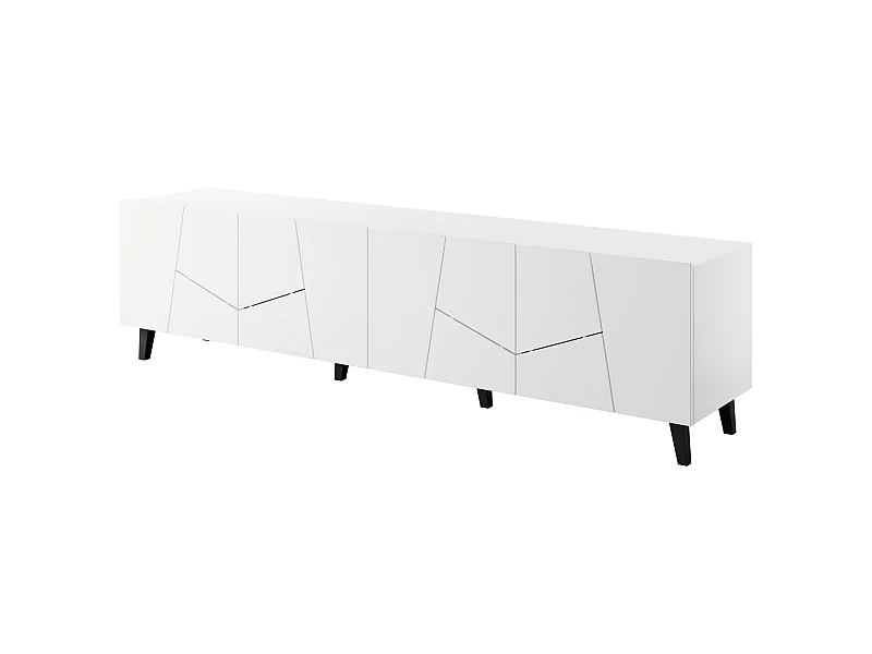 TV Schrank VITRAIL 200 cm - 4 Türen - Weiß Matt