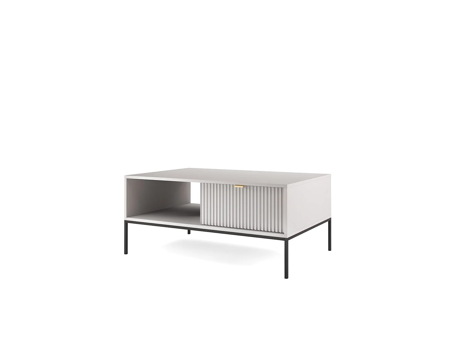 Table basse NOVA SANDS L104 avec 2 tiroirs 104 cm gris mat