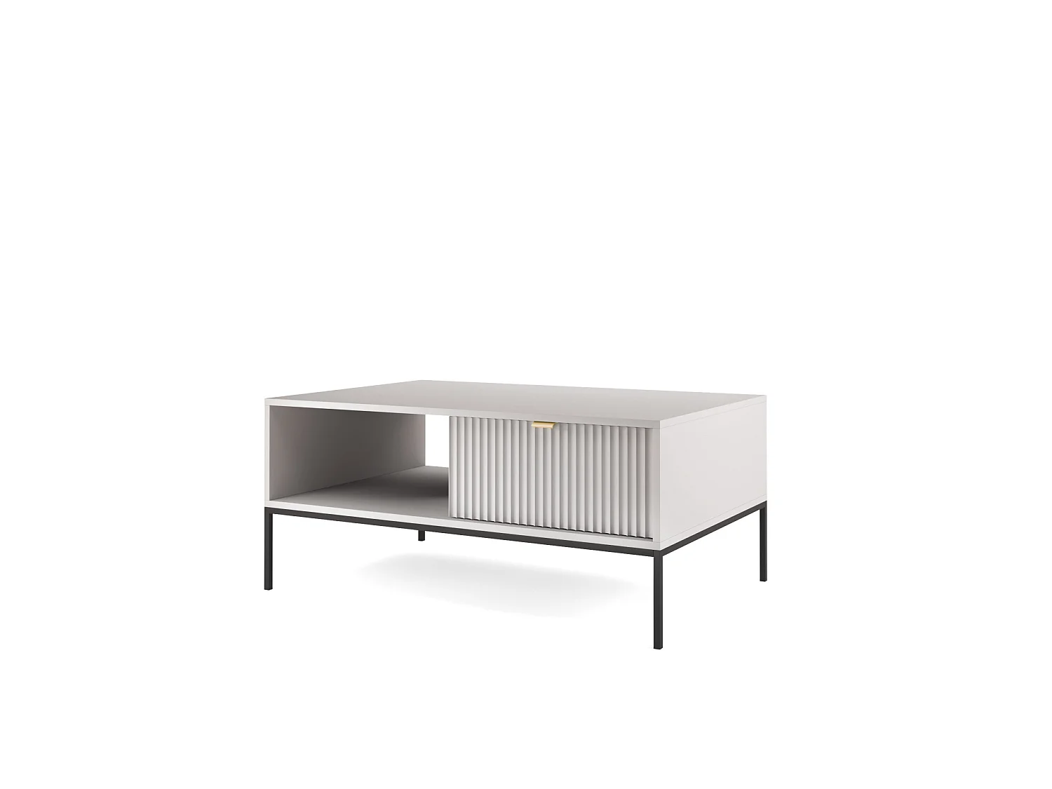 Table basse NOVA SANDS L104 avec 2 tiroirs 104 cm gris mat