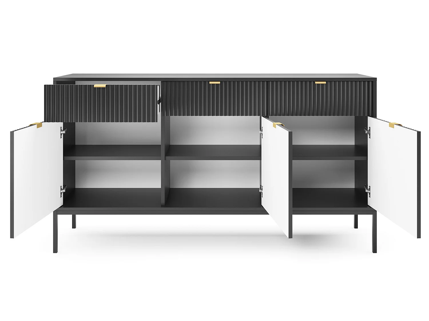 Ladenkast NOVA SANDS KSZ154 met 3 lade mat zwart