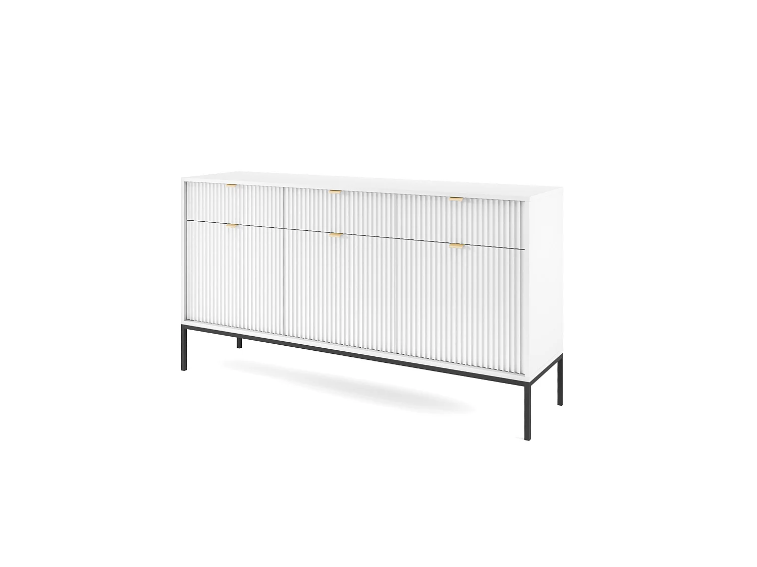 Commode NOVA SANDS KSZ154 Buffet avec 3 tiroirs blanc mat