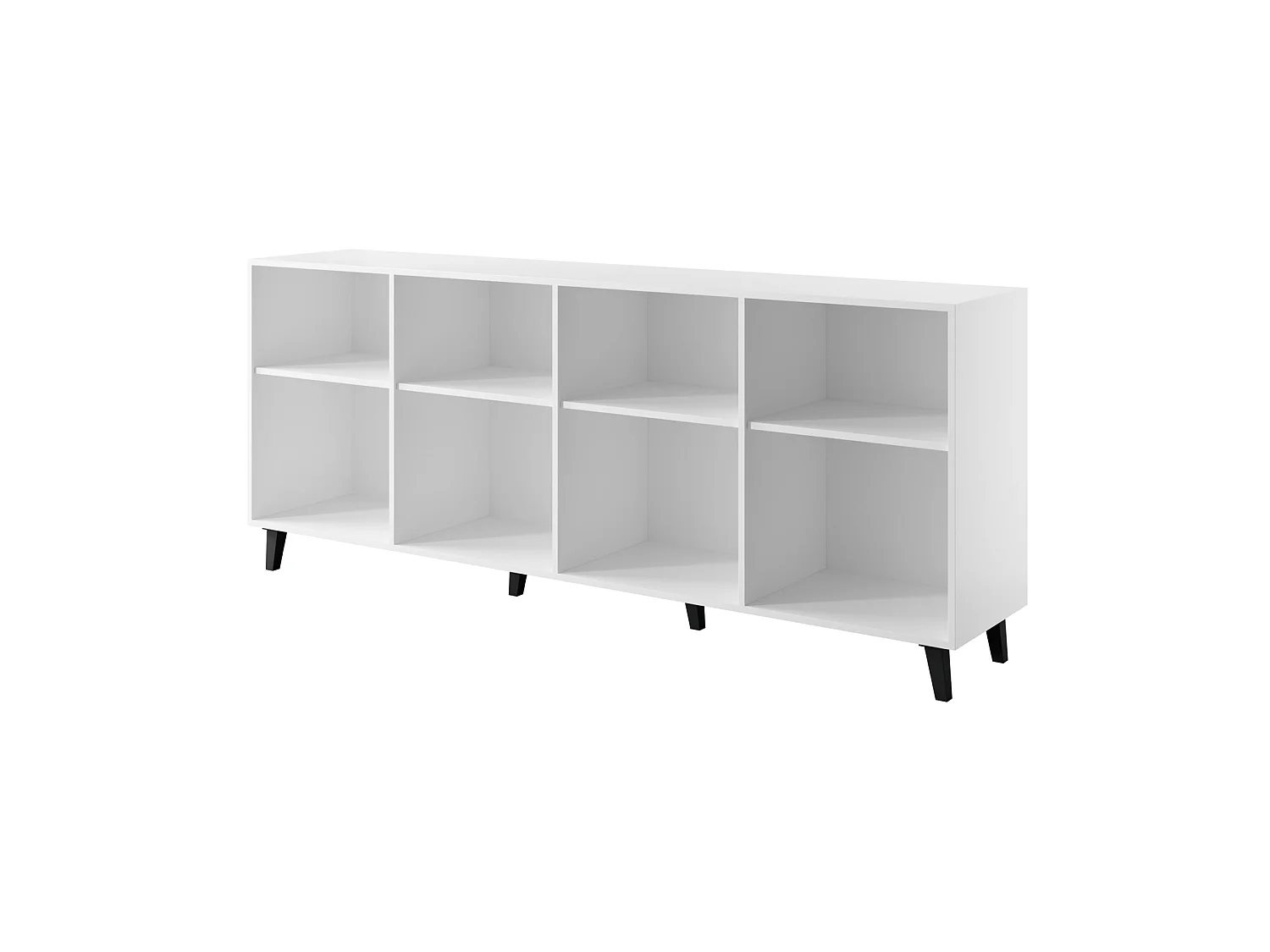 Kommode PHARE 200 cm - 4 Türen - Weiß Matt / Craft Eiche