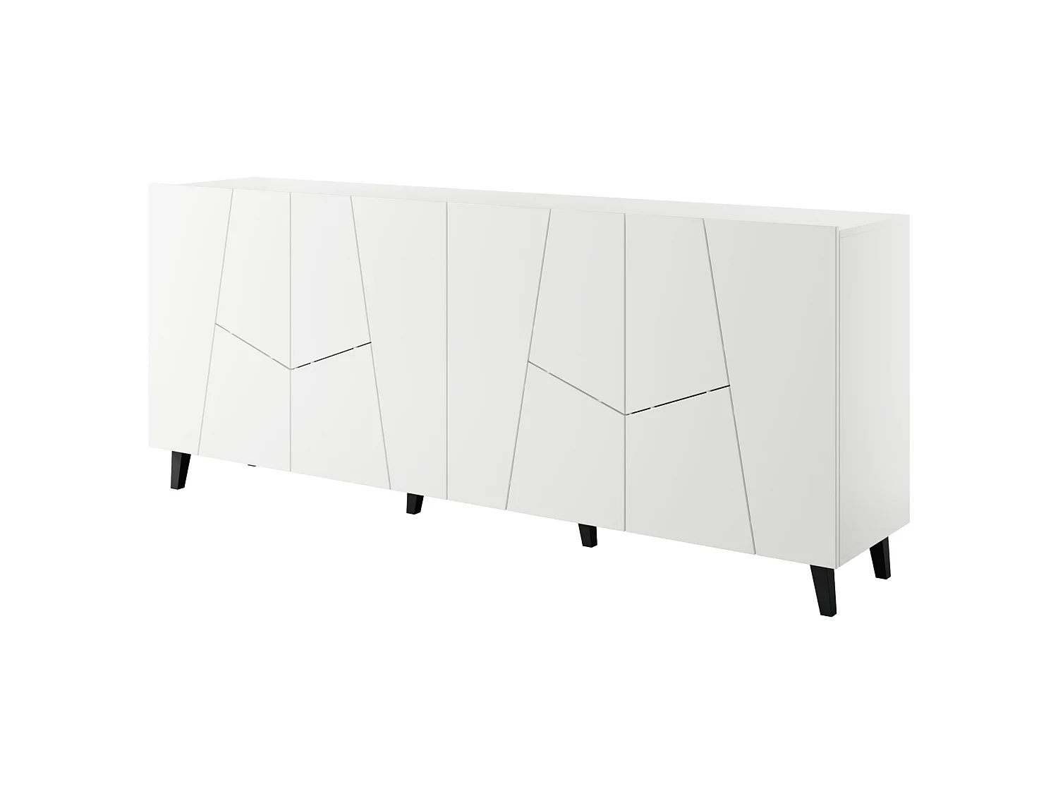 Kommode VITRAIL 200 cm - 4 Türen - Weiß Matt