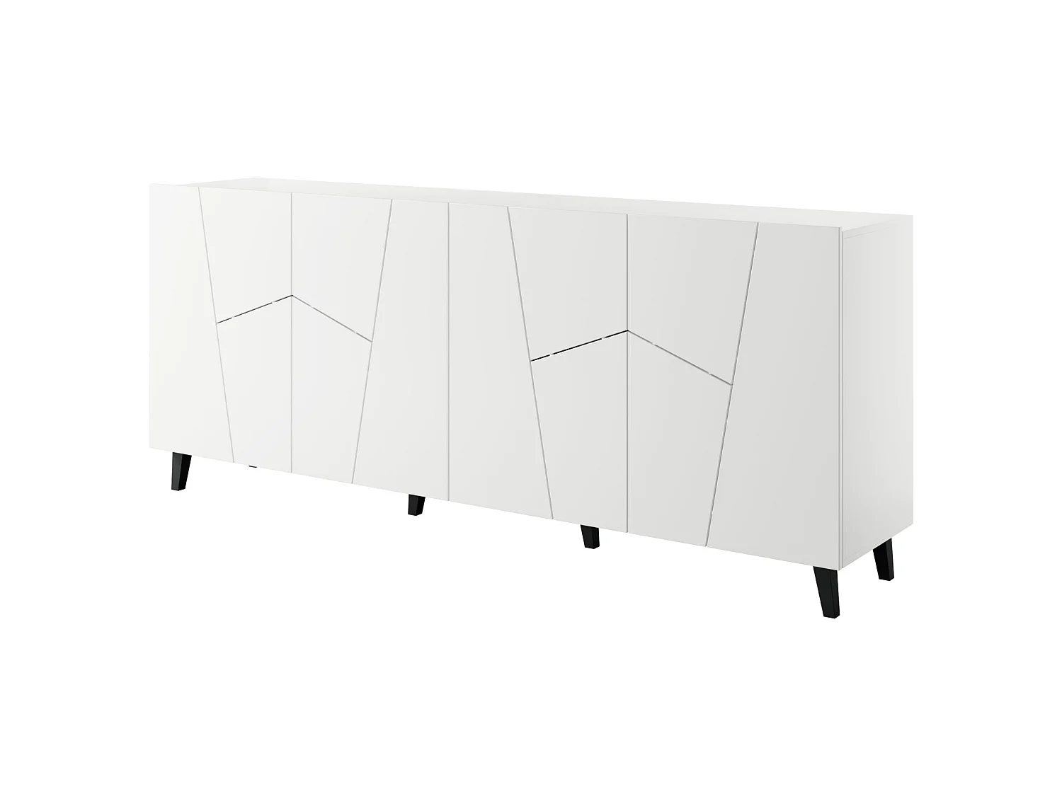 Kommode VITRAIL 200 cm - 4 Türen - Weiß Matt