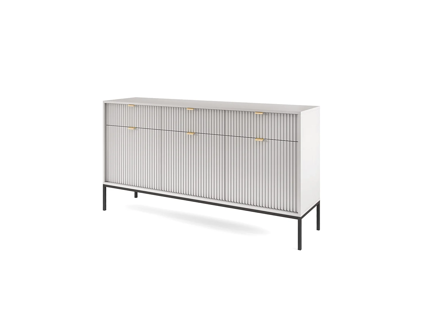 Commode NOVA SANDS KSZ154 Buffet avec 3 tiroirs gris mat