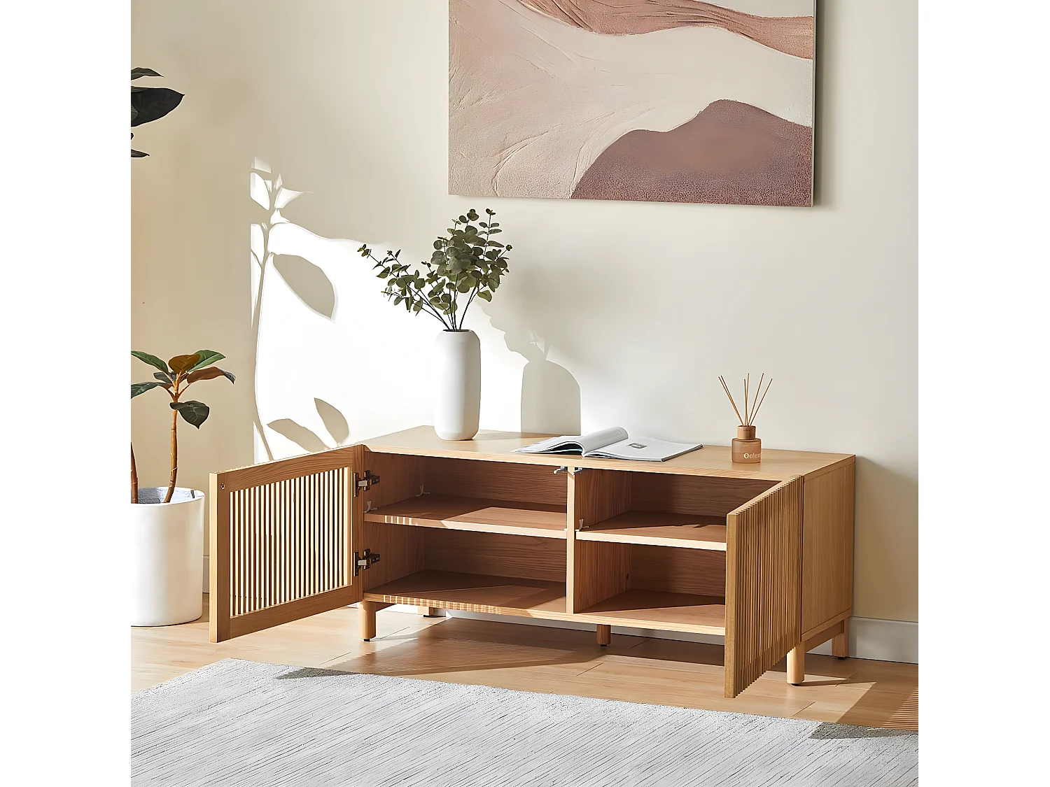 Buffet 2 portes bois/frêne 120 cm - Umea