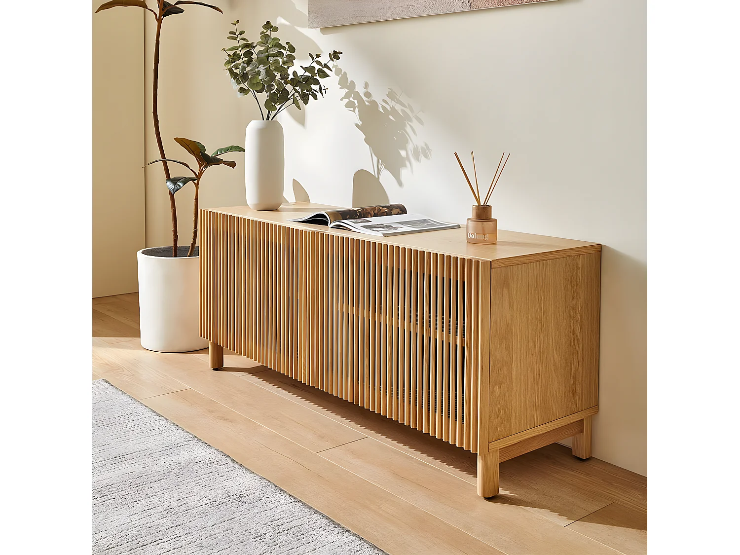 Buffet 2 portes bois/frêne 120 cm - Umea