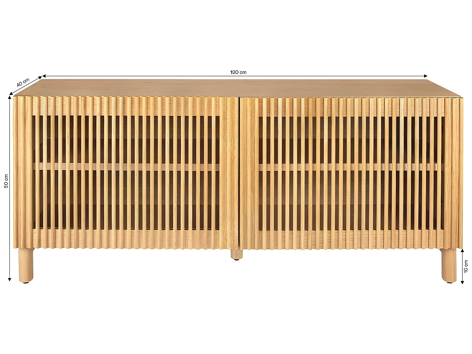 Buffet 2 portes bois/frêne 120 cm - Umea