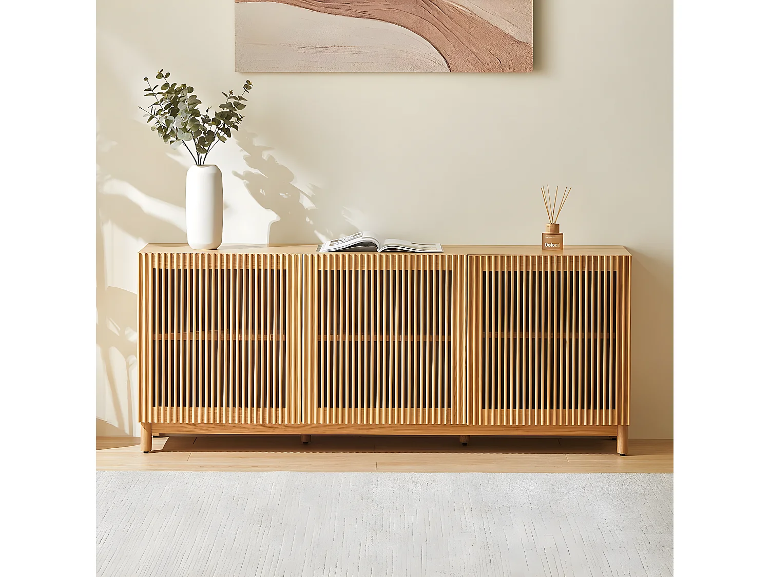 Buffet 3 portes bois/frêne 160 cm - Umea