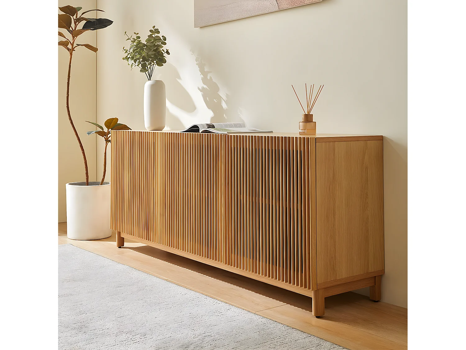 Buffet 3 portes bois/frêne 160 cm - Umea