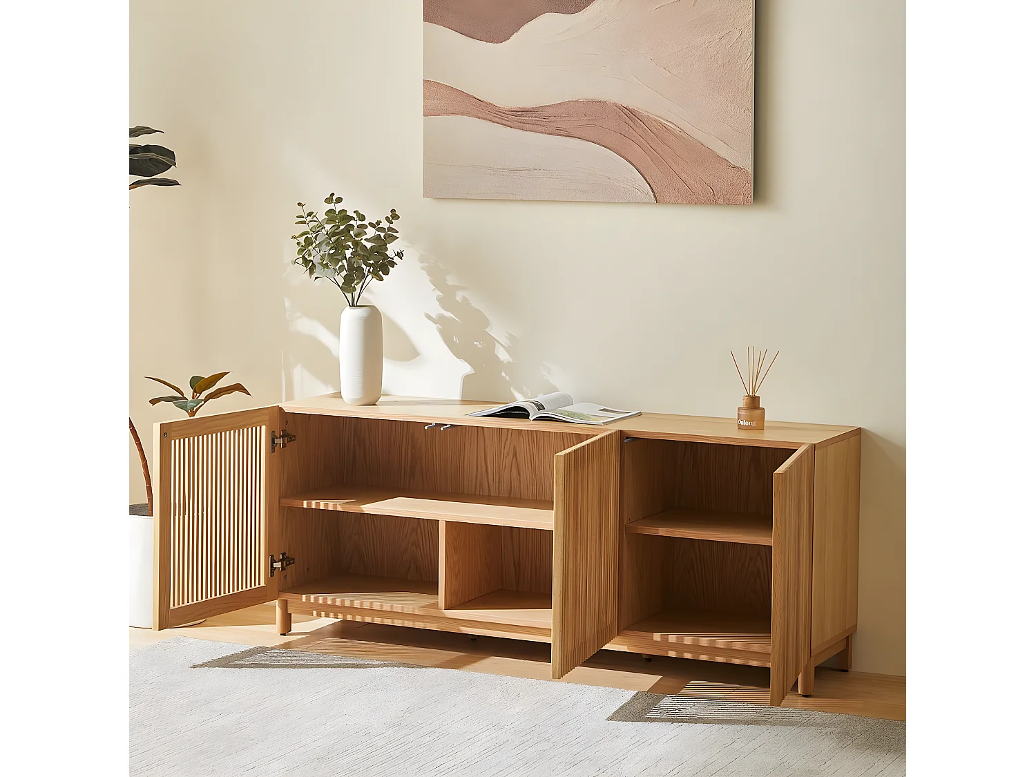 Buffet 3 portes bois/frêne 160 cm - Umea