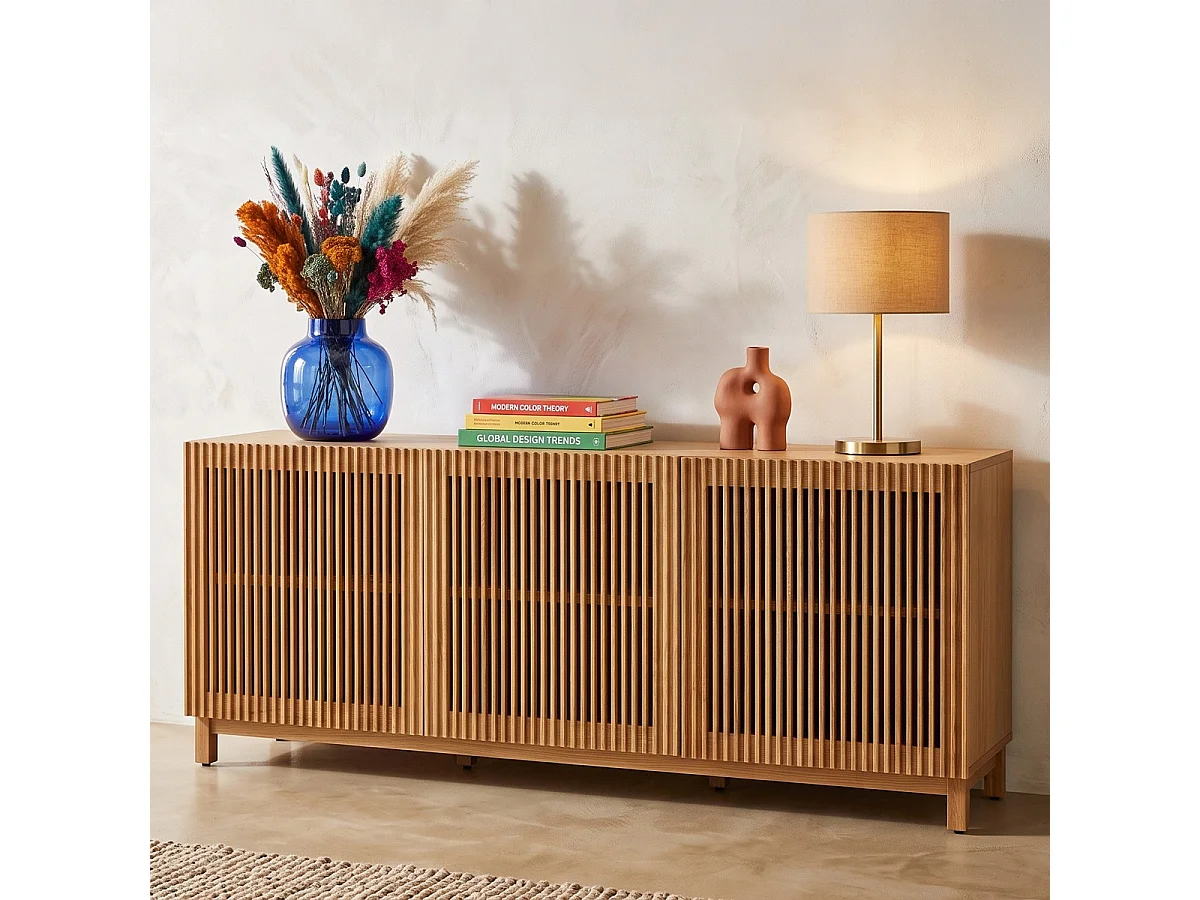 Buffet 3 portes bois/frêne 160 cm - Umea