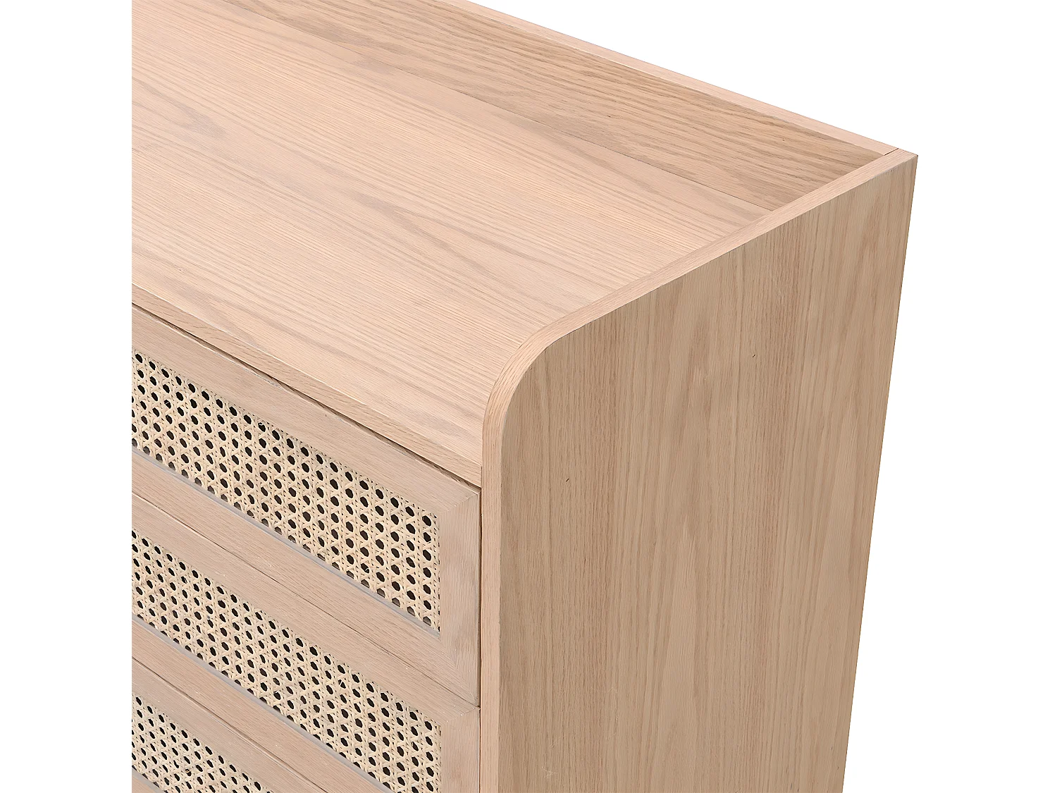 Commode 3 tiroirs en bois et cannage naturel 105 cm - Eden